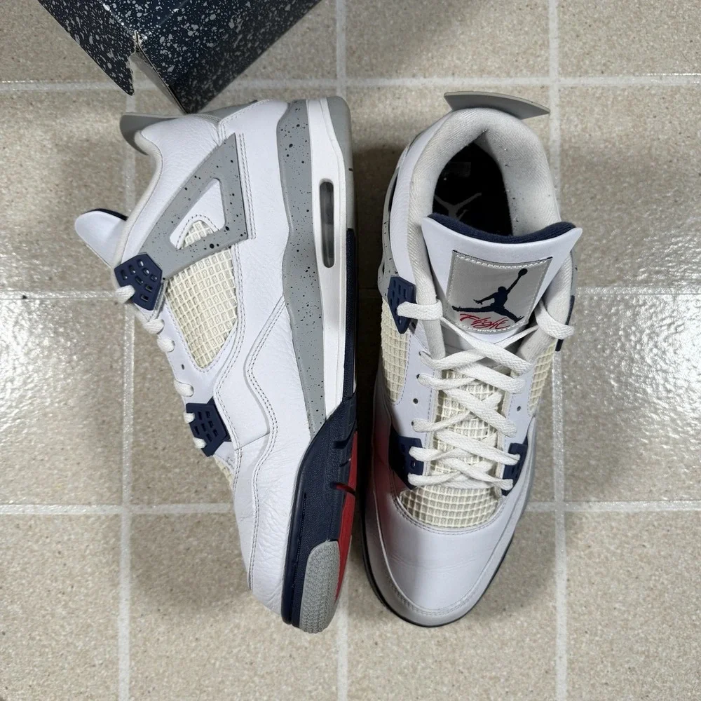 Nike Air Jordan 4 Retro Midnight Navy White Cement DH6927-140 Size 13